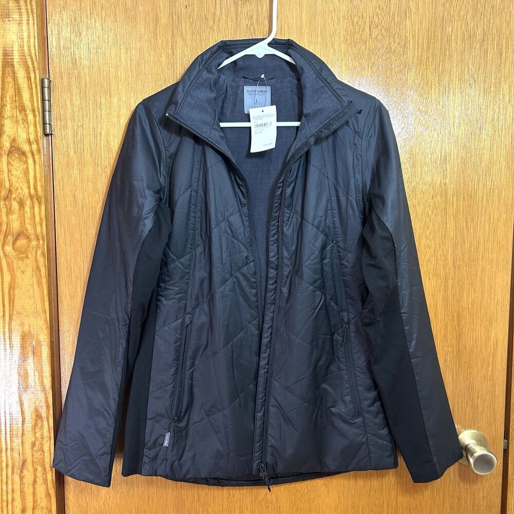 Icebreaker Merinoloft Wool  Women’s Size L Jacket Quilted Full Zip Hiking RARE